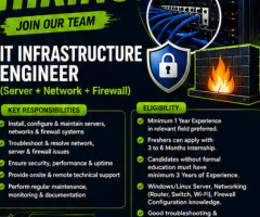 IT Infrastructure Engineer (Server + Network + Firewall) jobs in Erode