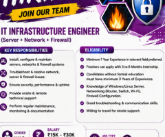 IT Infrastructure Engineer (Server + Network + Firewall) jobs in Madurai